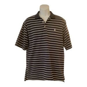 Polo Golf Ralph Lauren Shirt Men’s M Short Sleeve Striped Stretch Blue Cotton